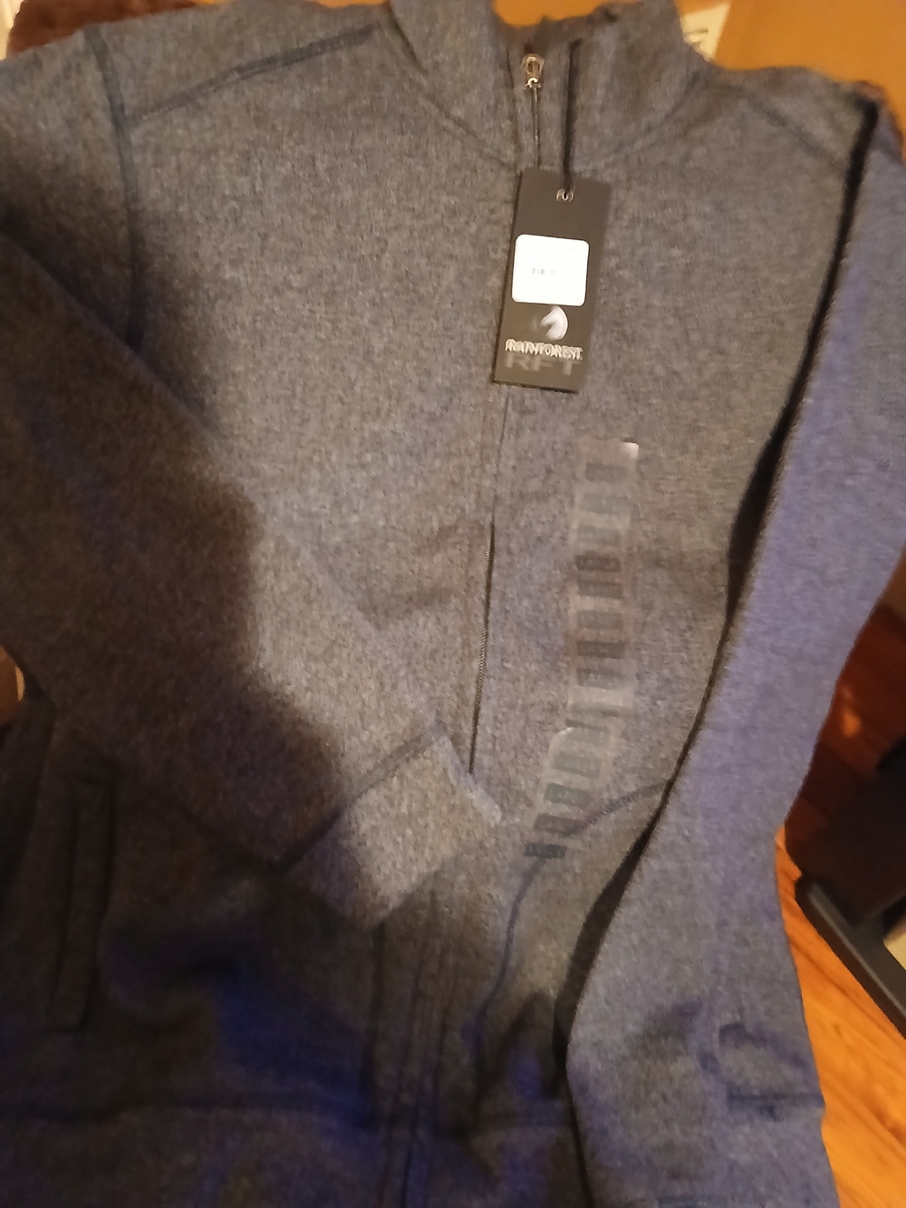 RAINFOREST Men’s Full-Zip Heathered Blue Sweater Jacket